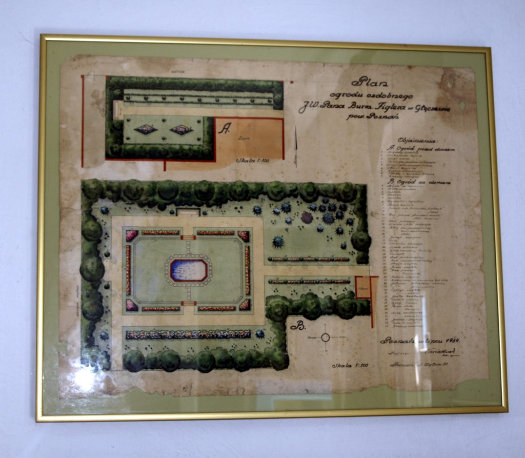 Plan ogrodu ozdobnego z 1934 roku 